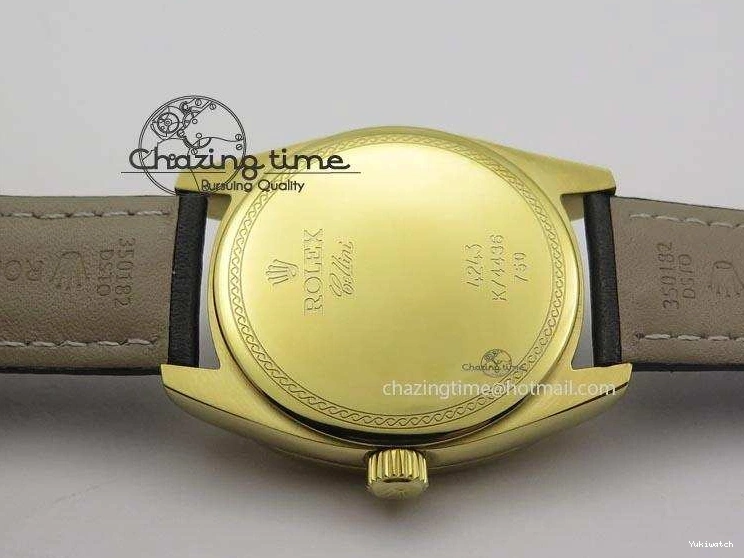 On Strap Black And Dial Numeral Date Leather A2824 Markers YG Cellini Brown Stick 0731